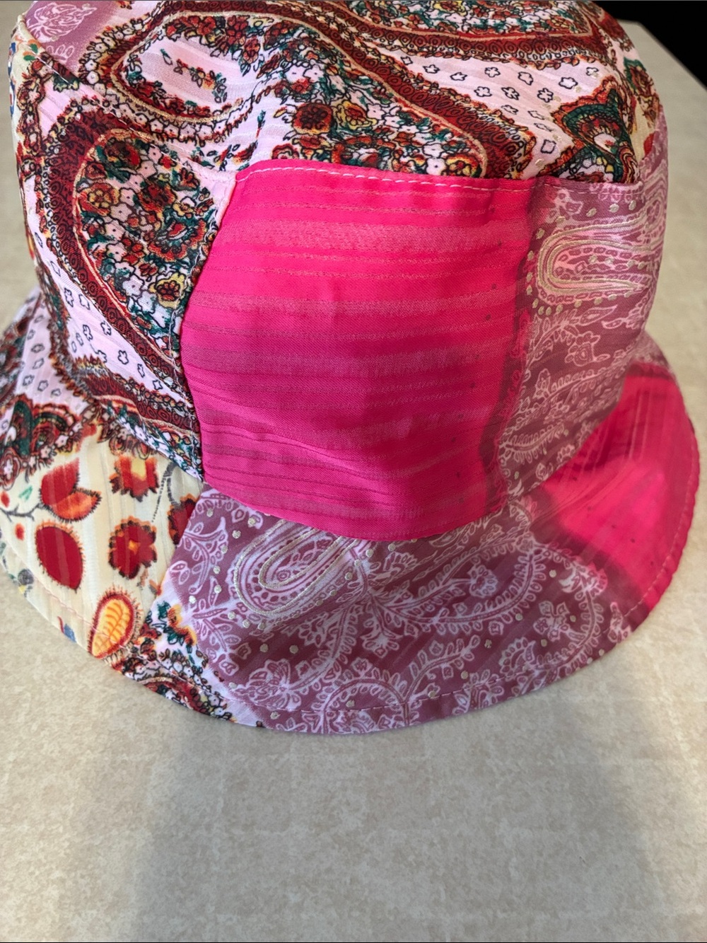 l.e.i. Pink Paisley Patchwork Bucket Hat - Picture 3 of 8
